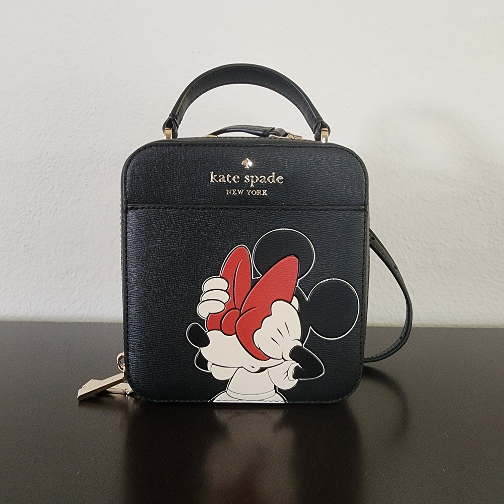 Kate Spade Black Crossbody Bag with Mickey Mouse Design